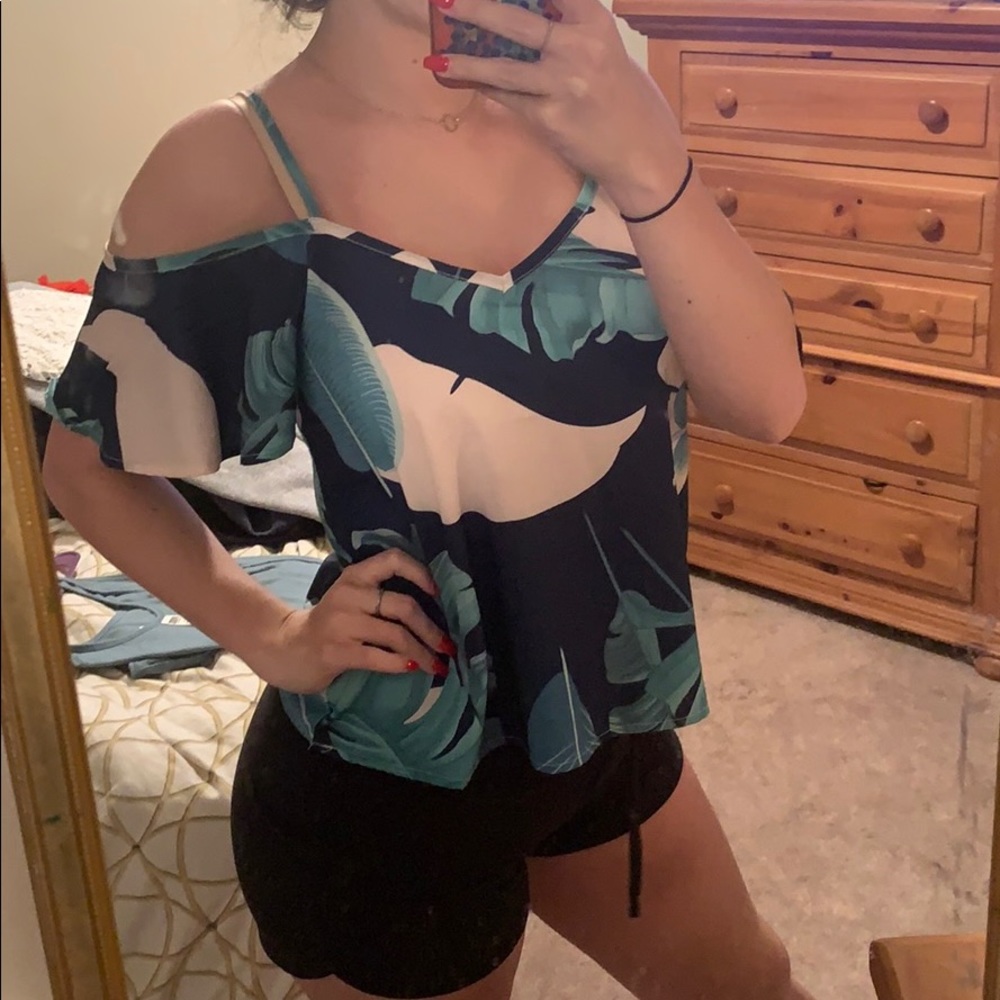 Off the Shoulder Floral Blouse